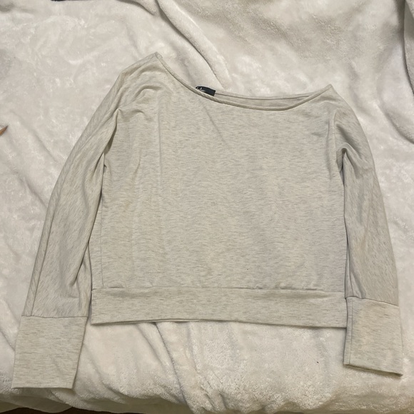 Lulus Gray Off Shoulder Top - Size M - Picture 3 of 5